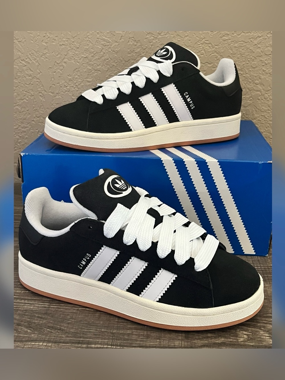 Adidas Campus 00's Women's Shoes Black Suede Color Size-7
